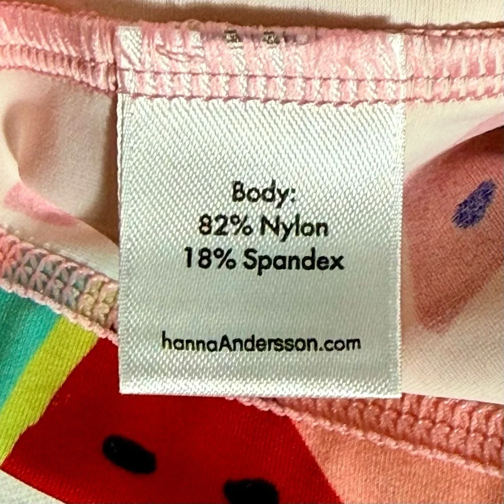 New Hanna Andersson Sunblock Rash Guard Girls 6-12M 70 cm Watermelons Swim Shirt